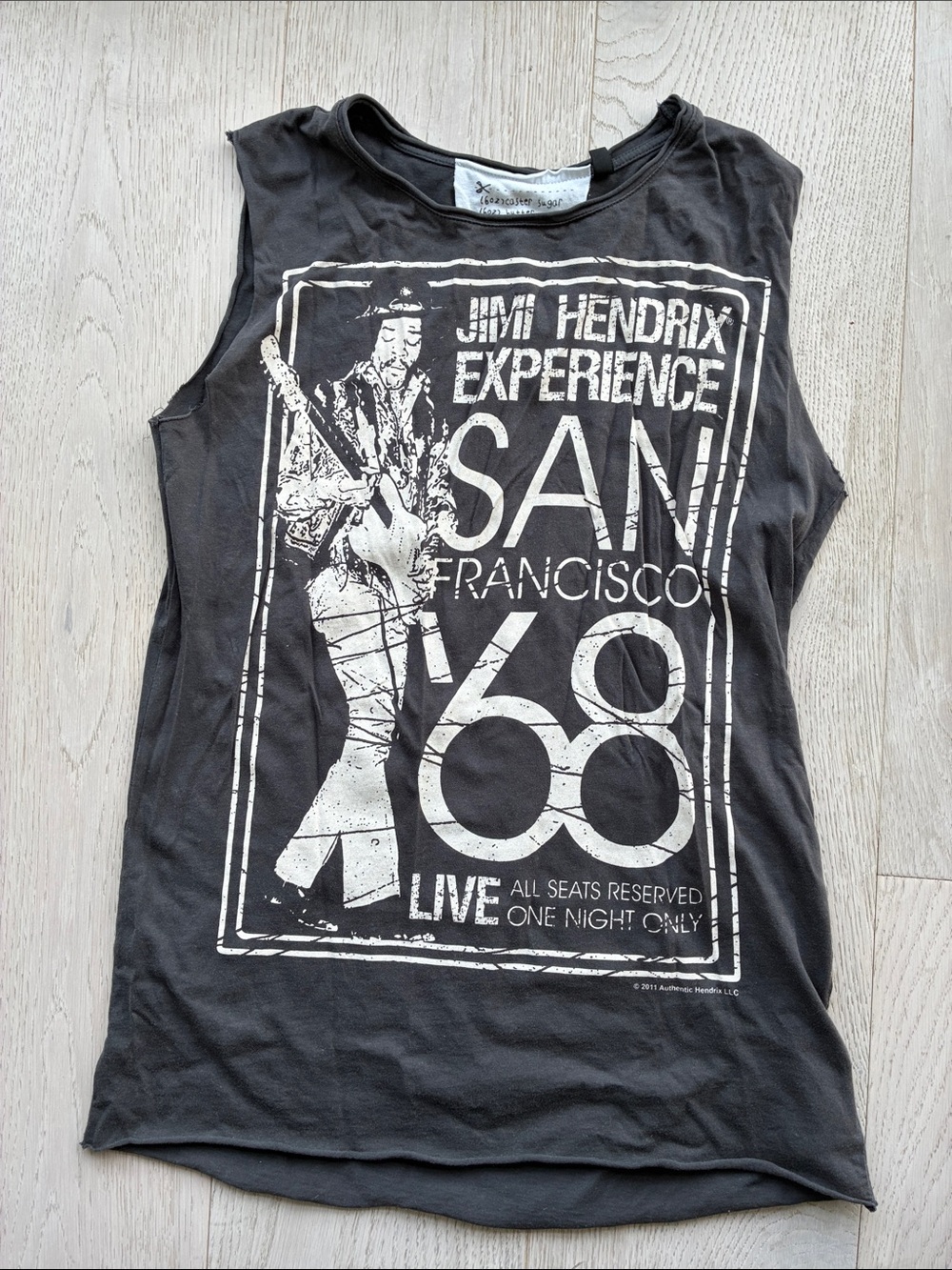 Jimi Hendrix Experience SAN Francisco '68 Graphic Muscle Tank -by TOPSHOP